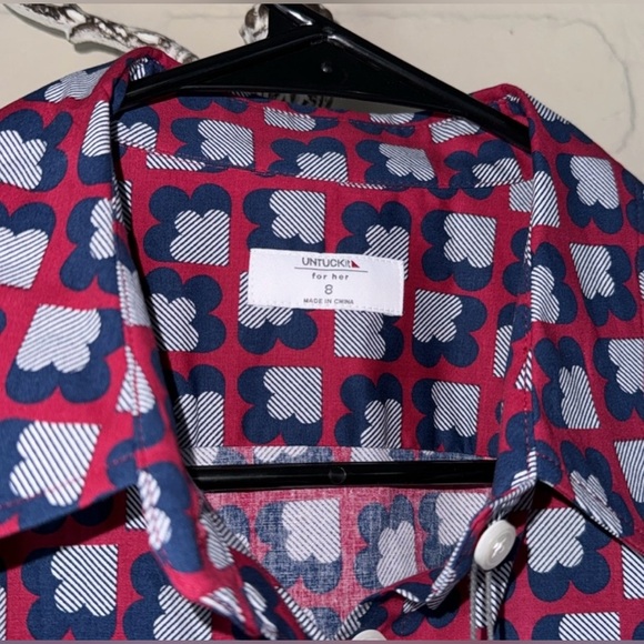 UNTUCKit dress NeW Stretch Cotton Sydney Shirtdress size 8 navy blue - Picture 5 of 5